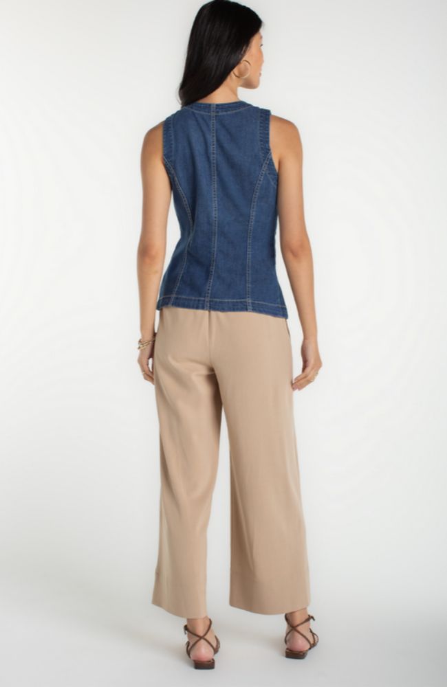 Crew Neck Split Front Vest