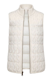 Sleevelss Reverse Zip Quilted Sweater Vest