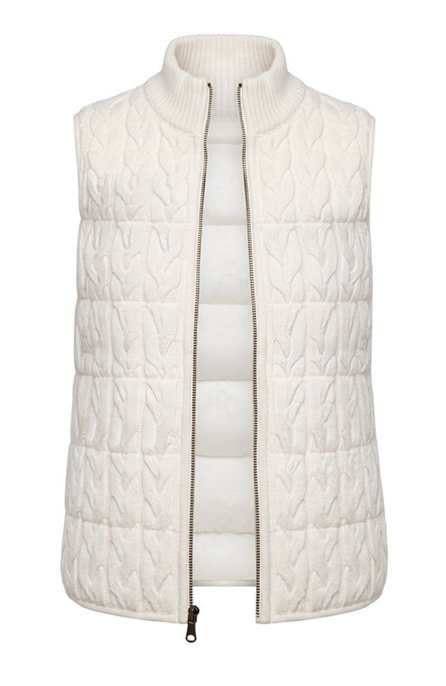 Sleevelss Reverse Zip Quilted Sweater Vest
