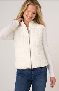 Sleevelss Reverse Zip Quilted Sweater Vest