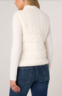 Sleevelss Reverse Zip Quilted Sweater Vest