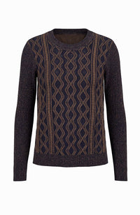 Long Sleeve Crewneck Sweater in Navy