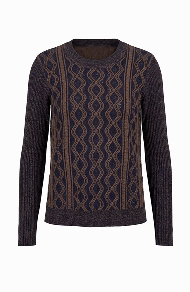 Long Sleeve Crewneck Sweater in Navy
