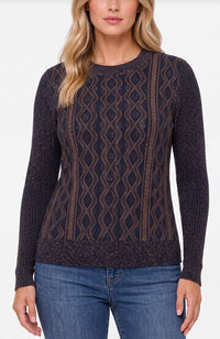 Long Sleeve Crewneck Sweater in Navy