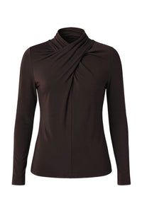 Long Sleeve Wrap Neck Knit Top