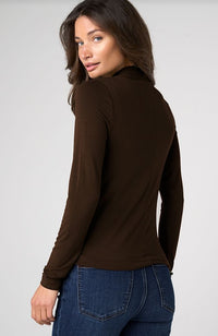 Long Sleeve Wrap Neck Knit Top