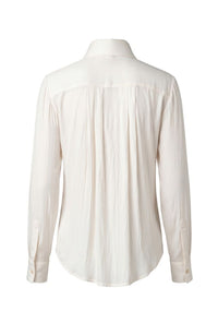 Long Sleeve Tuxedo Woven Top with High Collar