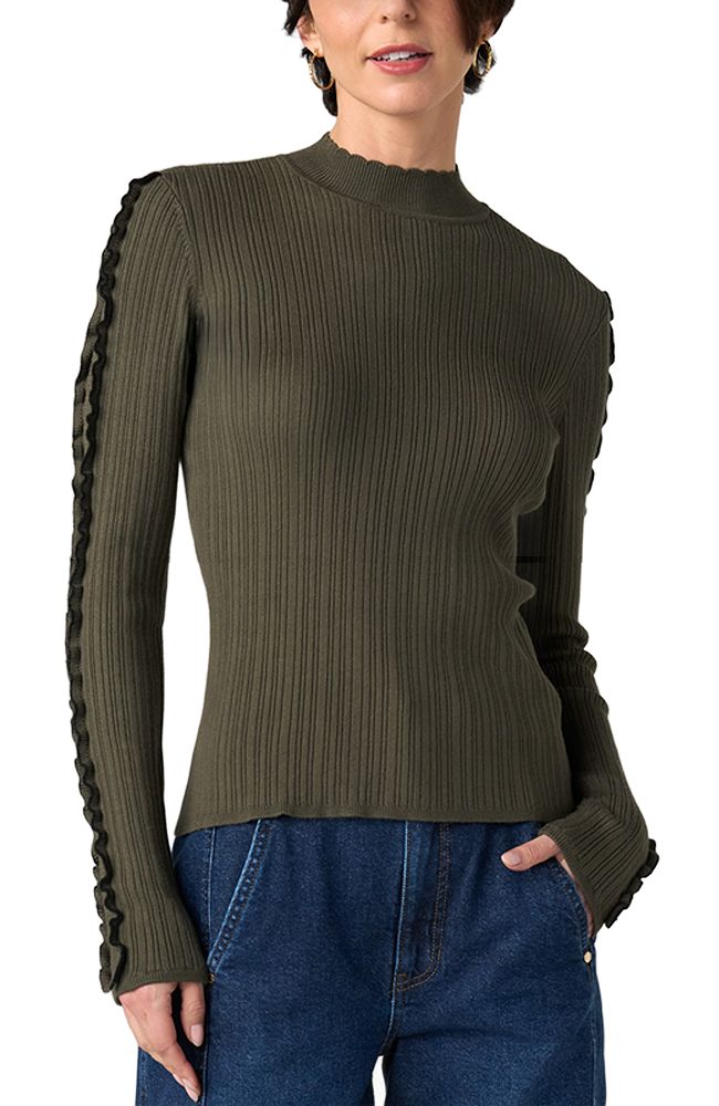 Mock Neck Long Sleeve Sweater