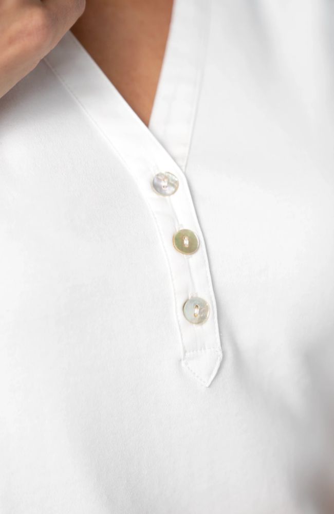 3/4 Sleeve Knit-to-Woven Top