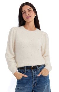 Long Puff Sleeve Crewnck Sweater