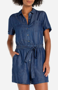 Short Sleeve Romper w Self Tie