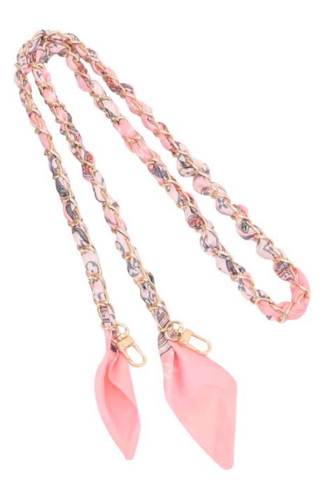 Long Phone Chain Scarf Light Pink
