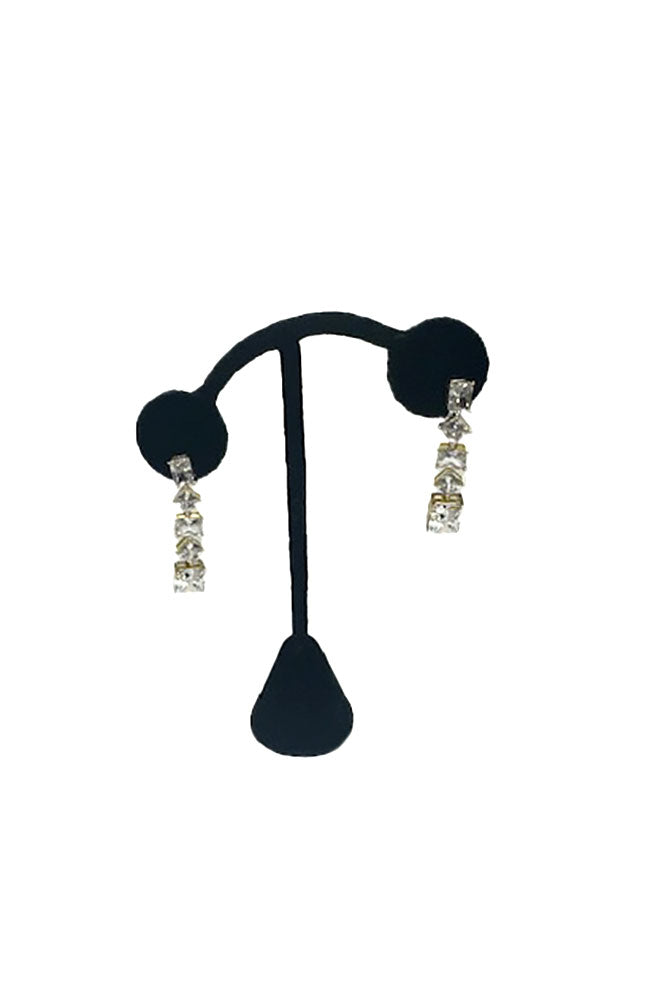 Gold 5 Stone Drop Earrings