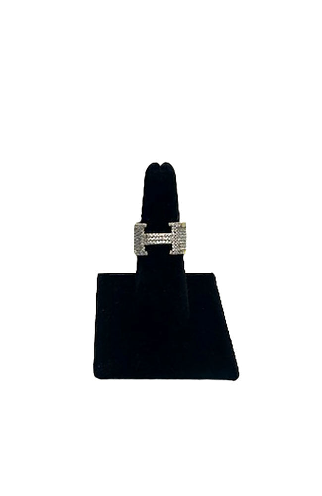 Gold H Pave Ring