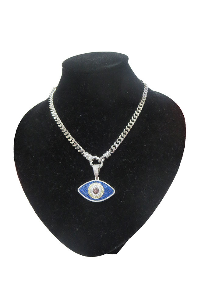 Rope Chain EE Medallion Silver Necklace