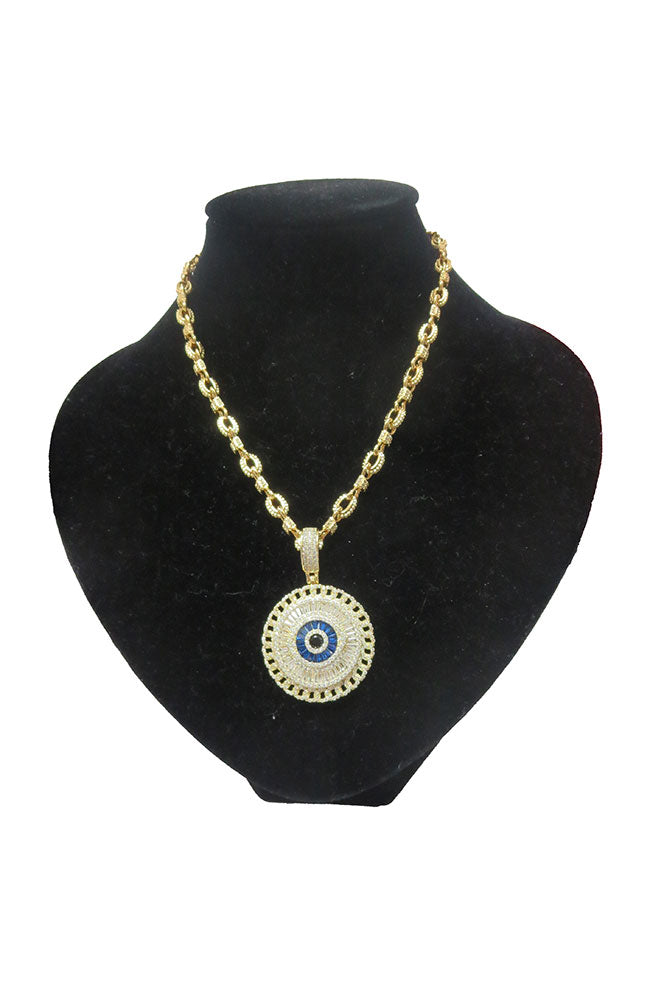 Heavy Chain Ribbon EE Medallion Gold