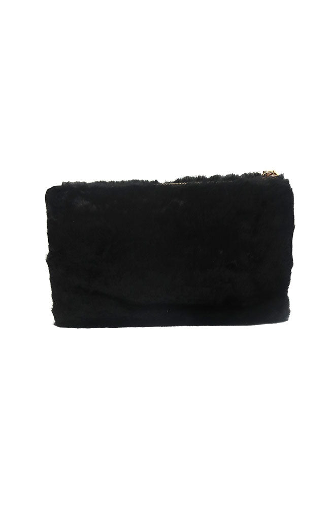 Riley Fur Crosbody in Black