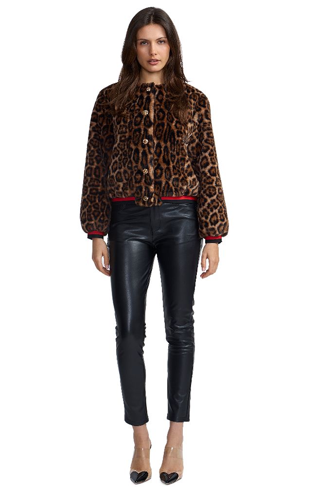 Leopard Faux Fur Bomber