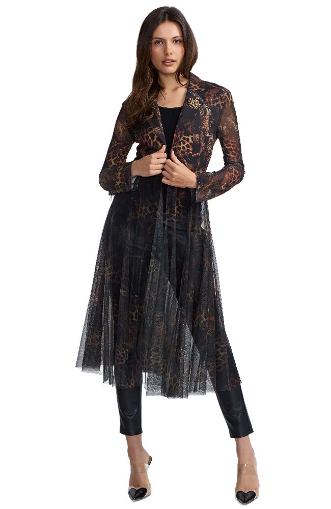 Crop Jacket with Mesh Duster