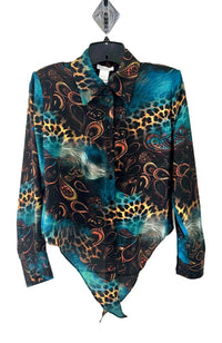 Peacock Tie Front Blouse