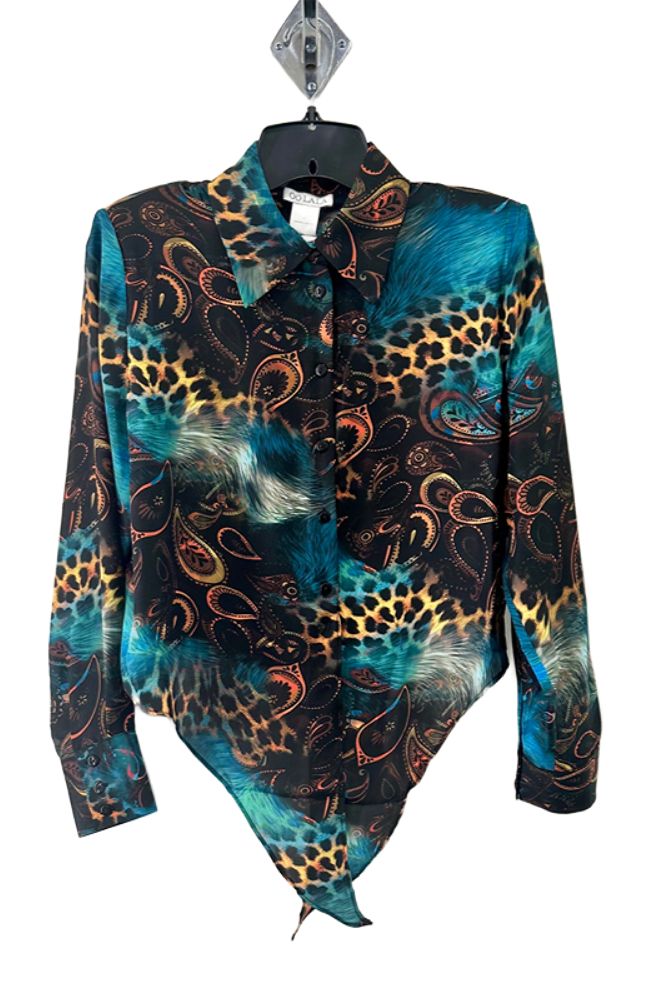 Peacock Tie Front Blouse