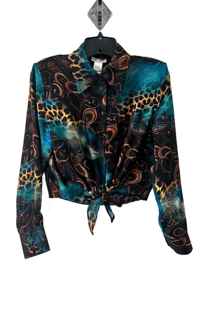 Peacock Tie Front Blouse