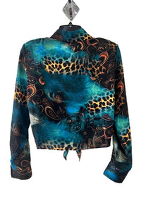 Peacock Tie Front Blouse