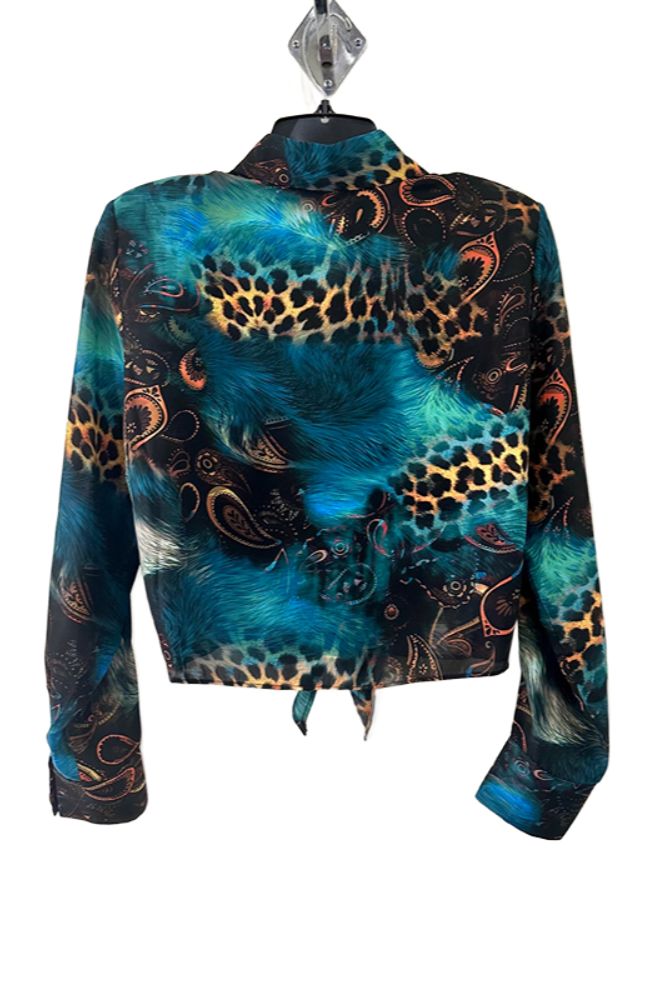 Peacock Tie Front Blouse