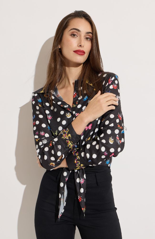 Ladybug Tie Front Blouse