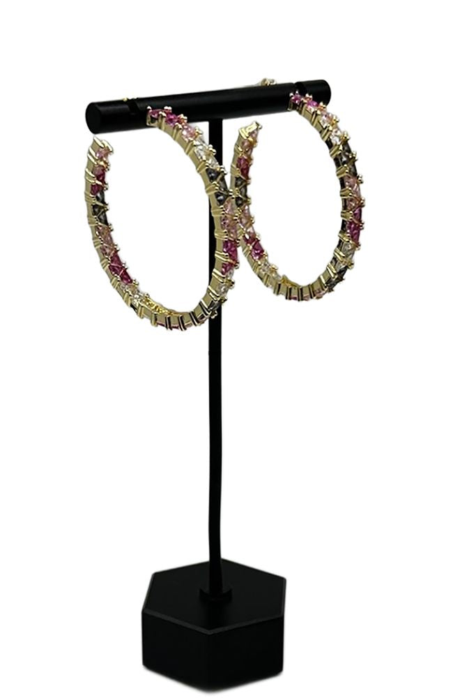 Mare Hoops in Mixed Pink