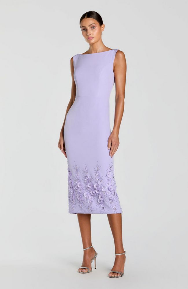 Crepe Flower Beading Dress
