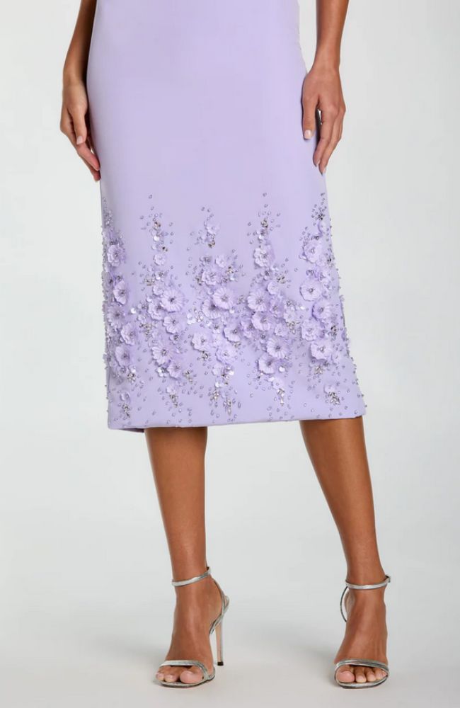Crepe Flower Beading Dress