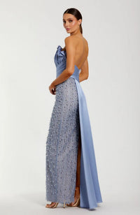 Beaded Lace Satin Top Gown