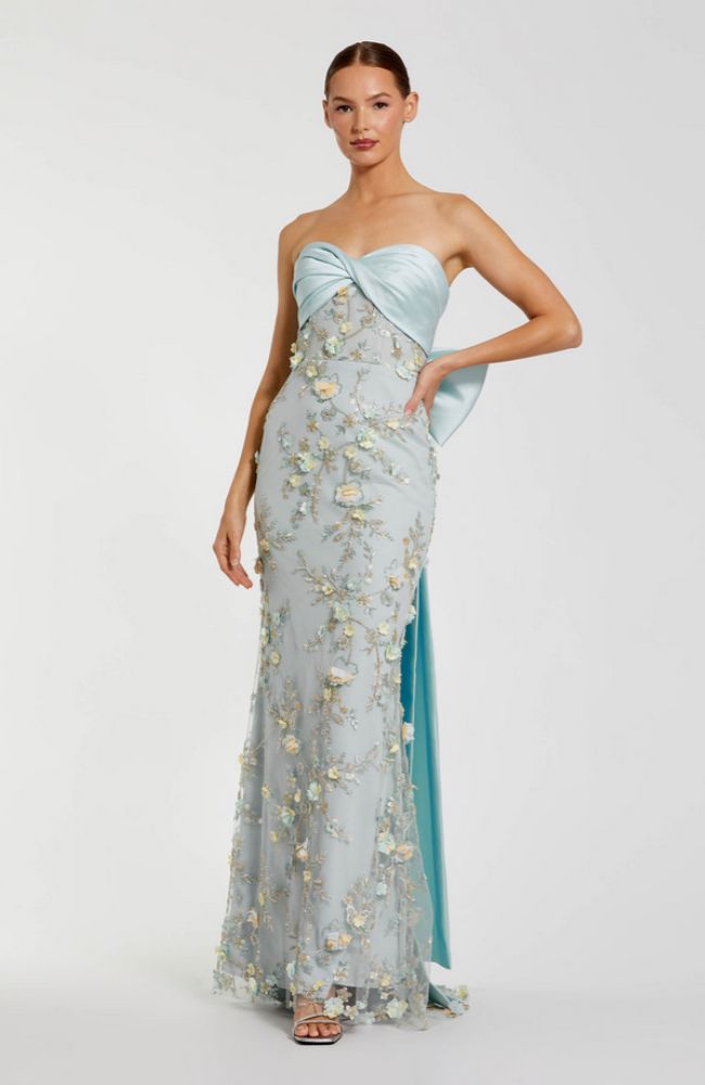 Strapless Sweetheart Bow Gown