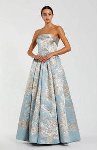 Floral Brocade A Line Gown