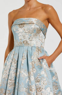 Floral Brocade A Line Gown