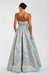 Floral Brocade A Line Gown