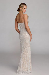 Sequin Organza Bow Detail Gown