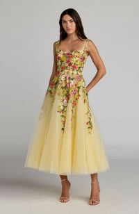 Tulle Spaghetti Strap Midi Dress