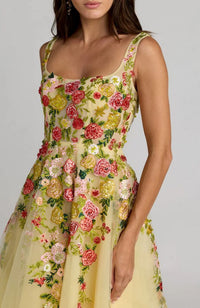 Tulle Spaghetti Strap Midi Dress