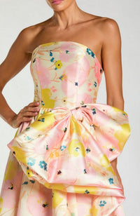 Mikado Bubble Hem Bow Gown