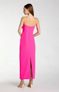 3D Flower Detail Midi Dress