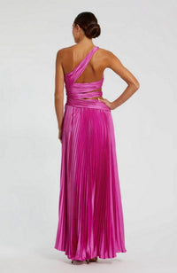 One Shoulder Pleated Gown