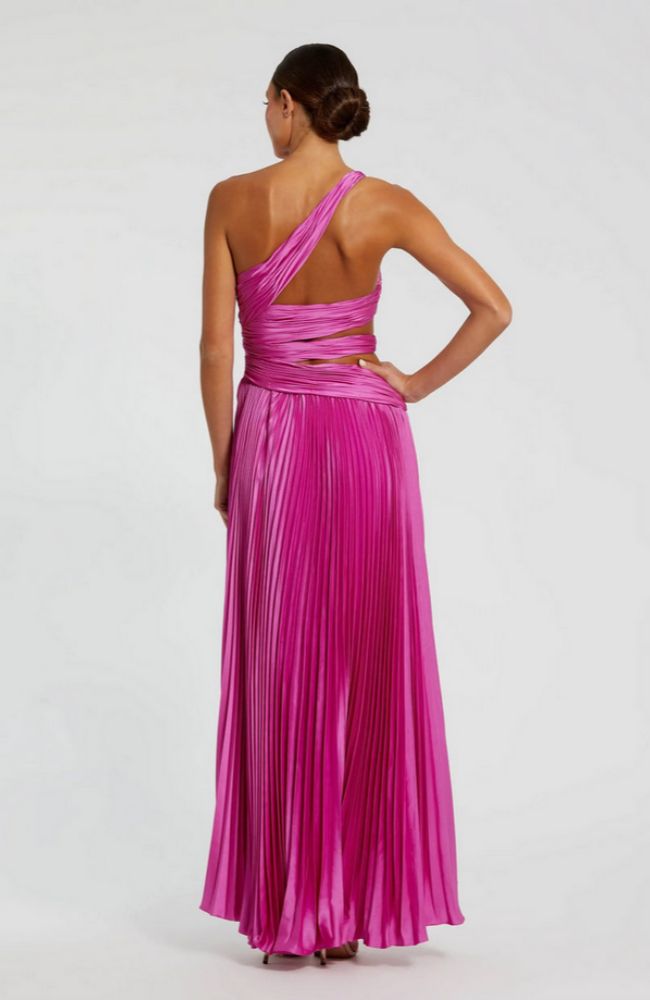 One Shoulder Pleated Gown