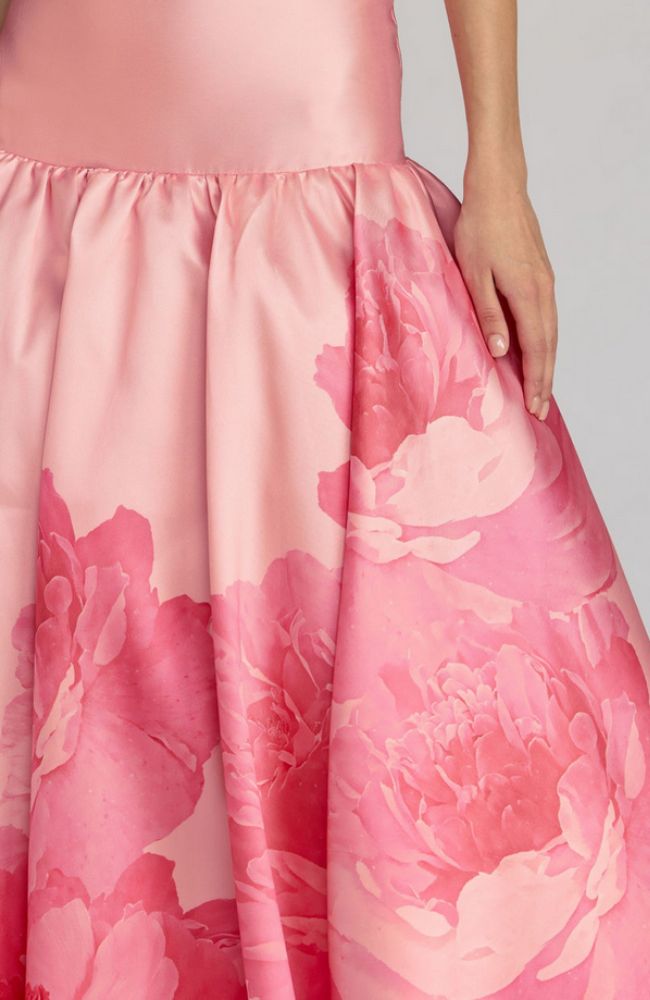 Mikado Strapless Drop Waist Gown