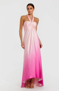 Tie Halter Neck Ombre Gown