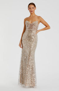 Mesh Sleeveless Bustier Gown