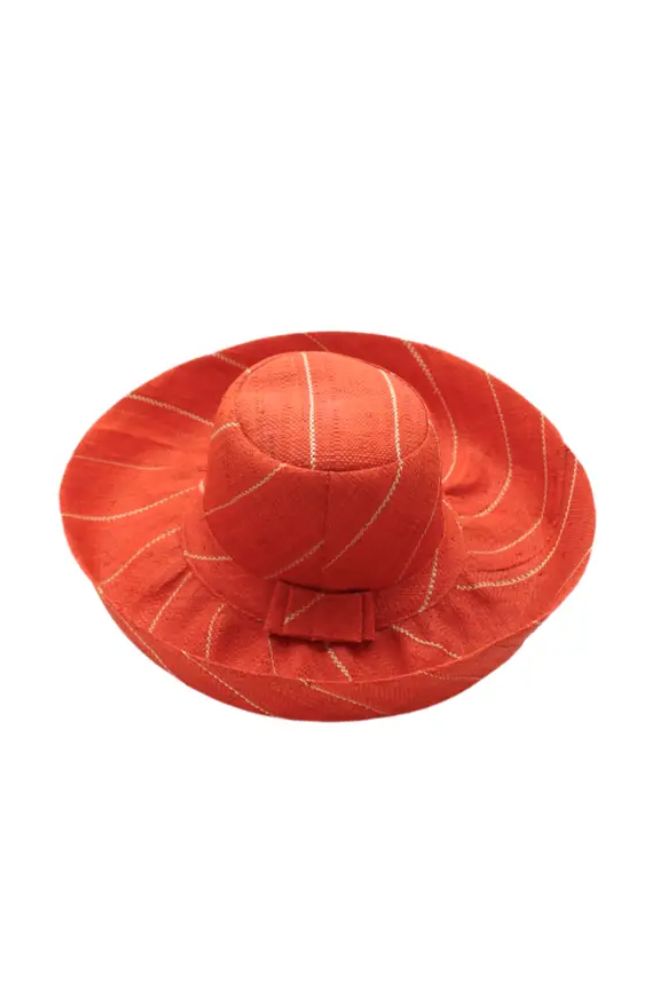 Sun Hat Coral Pinstripe 5 Inch