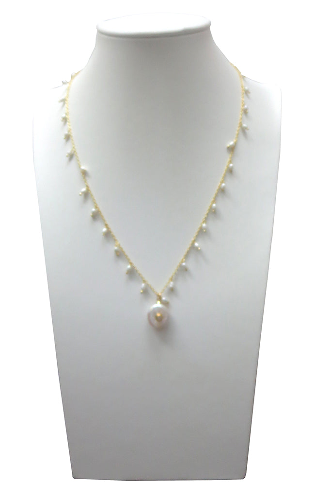 CZ Pearl Dangles Necklace
