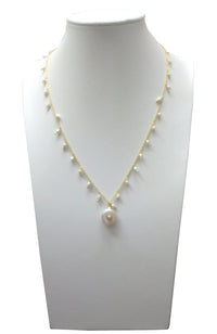 CZ Pearl Dangles Necklace